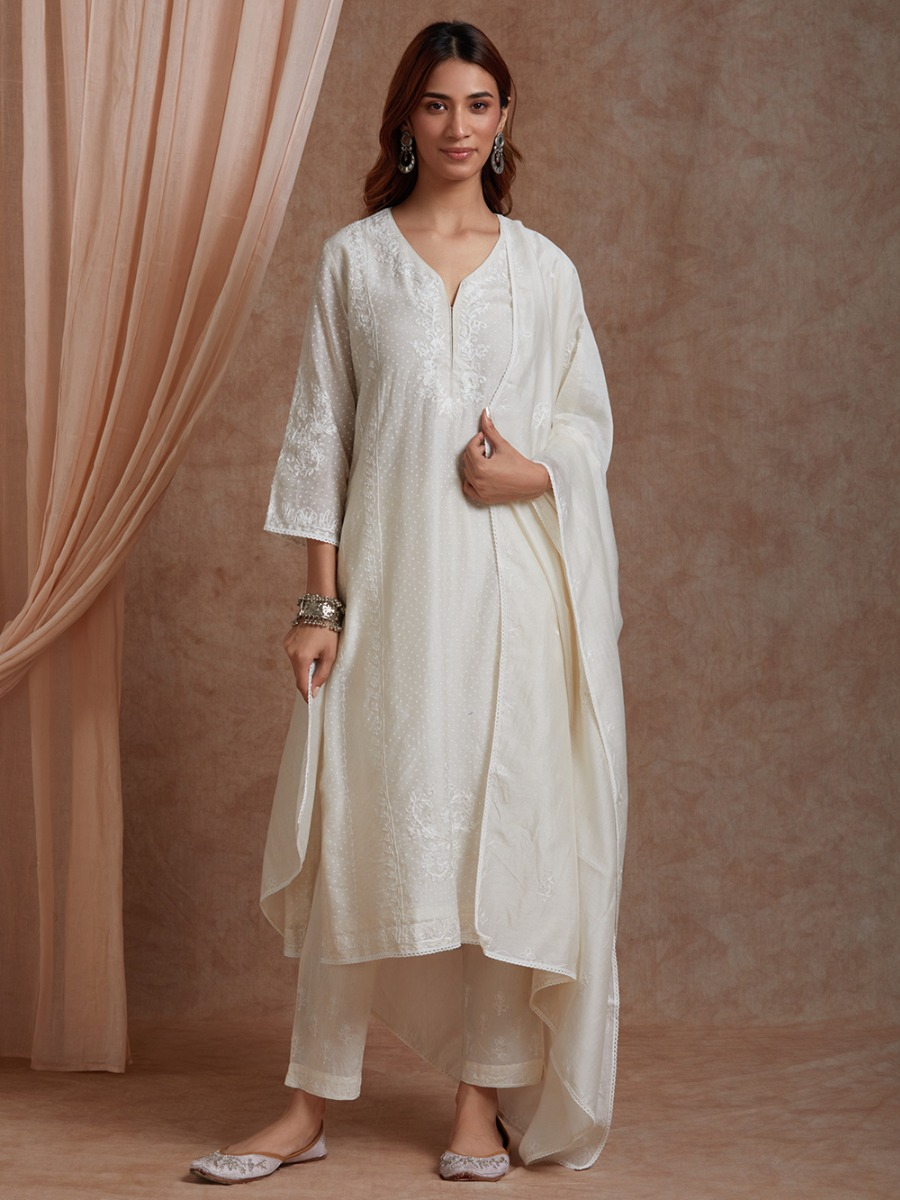 Celebrate a Stylish & Elegant Holi in White Co-Ord Sets and Suit Sets | Shaaba Clothing